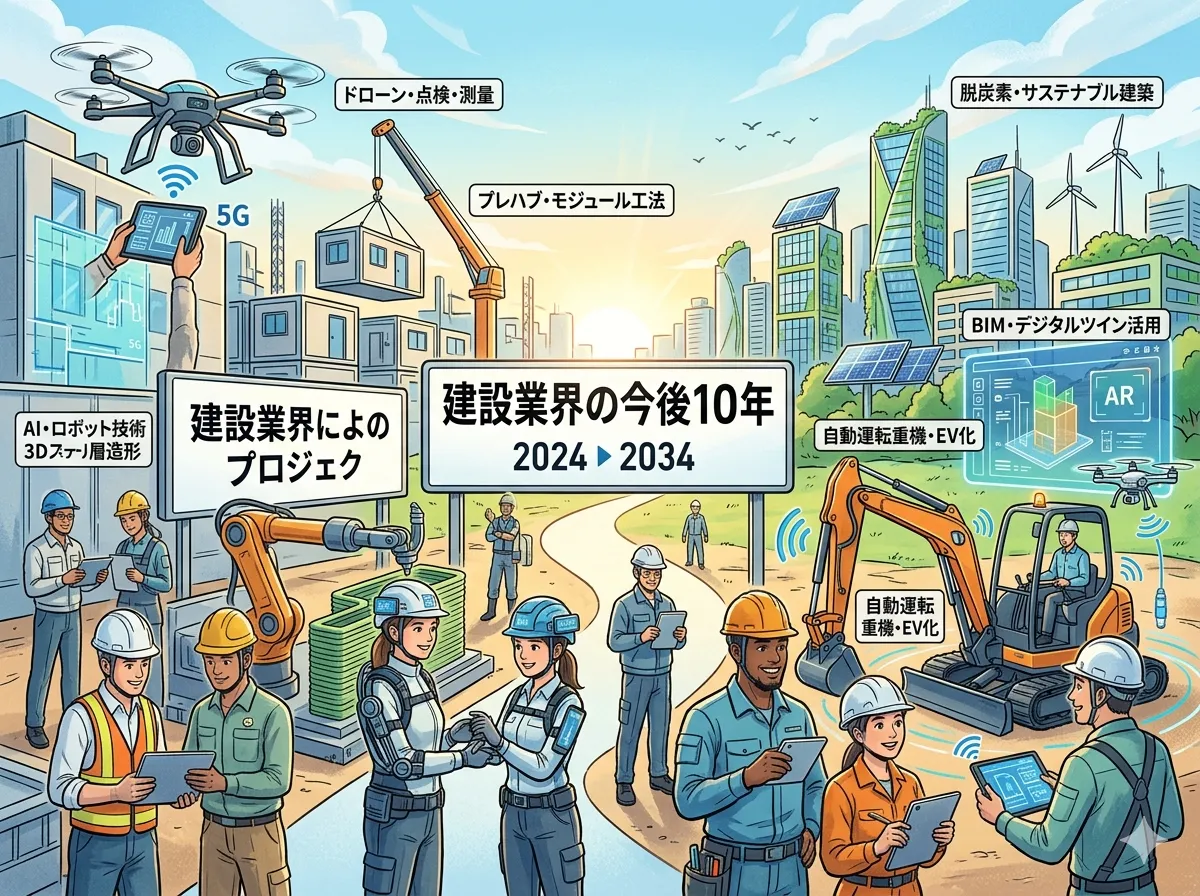 建設業界の今後10年｜人材不足・DX・法改正で業界はどう変わるのか？