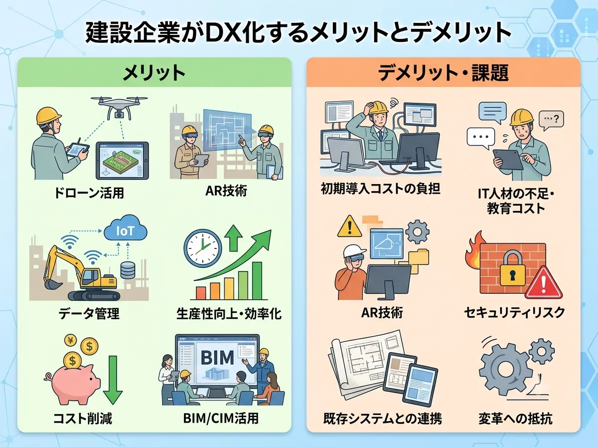 建設企業がDX化するメリットとデメリット｜人手不足時代を生き抜くための経営戦略